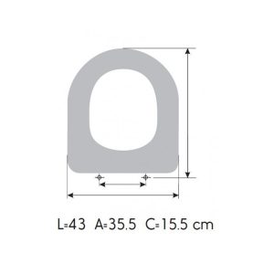 ASIENTO A MEDIDA  WC M2-50 CM AMORTIGUADO GALASSIA   RESIWOOD          