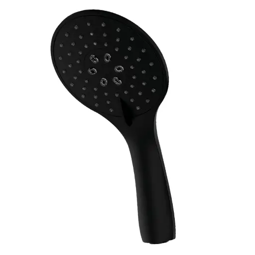 [TA-30265] MANERAL DE DUCHA  REDONDO  NEGRO TIEMPO