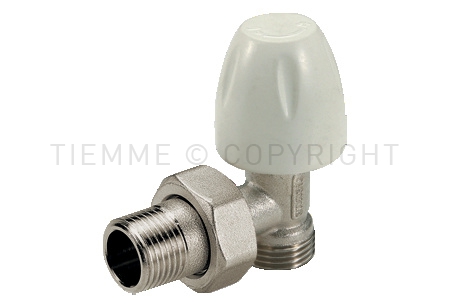 VALVULA ESCUADRA MANUAL RADIADOR TIEMME CON UNIÓN PARA TUBO DE COBRE /PEX/ MULTICAPA