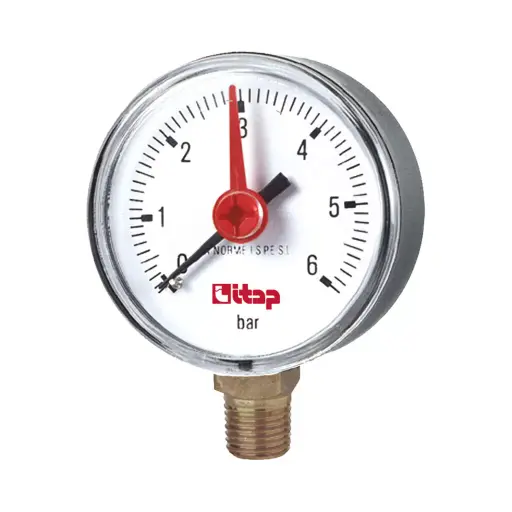 [482B014R] MANOMETRO DE TOMA INFERIOR 6 BAR ITAP 1/4 